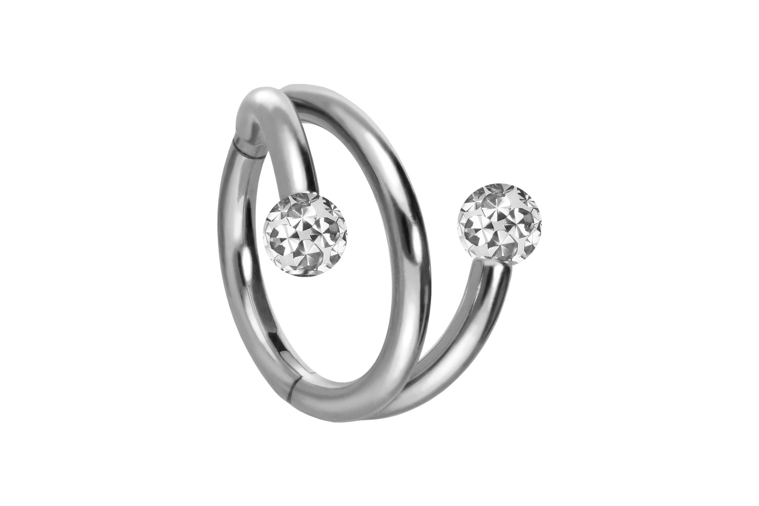 Titan Segmentring Clicker Piercing mit Innengewinde 3 RINGE + 2 EPOXY-KUGELN